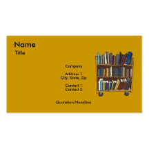 Carro de la biblioteca tarjetas de visita
