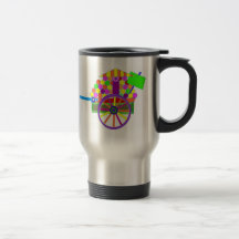 carro de los vendedores de la fruta tazas