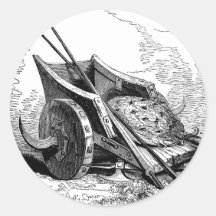 carro del guerrero de la fantasía pegatina