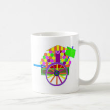 CARRO VIEJO DE LA FRUTA DE LA CARRETILLA DE MANO D TAZA