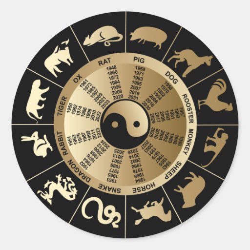 Carta china del zodiaco pegatinas  