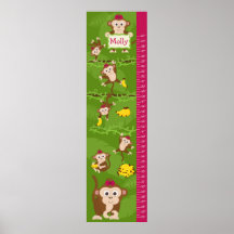 Carta de crecimiento de los niños - monos del chic poster