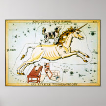 Carta de estrella del unicornio - constelación de  impresiones