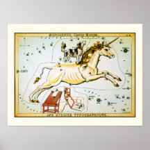 Carta de estrella del unicornio - constelación de  impresiones