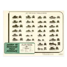 Carta de la identificación del tanque ligero de WW Tarjetas Postales