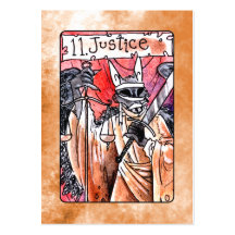 Carta de tarot de la justicia tarjetas de visita