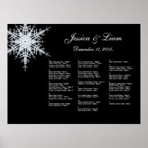 Carta del asiento del boda del invierno posters