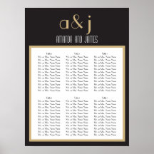 Carta del asiento del boda del monograma del art d impresiones