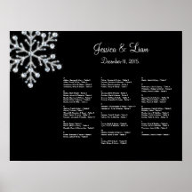 Carta del asiento del copo de nieve del invierno poster