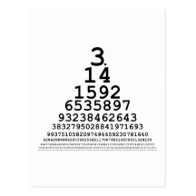 Carta del pi -- Regalos y camisetas de la matemáti Postal