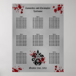 Carta elegante del asiento del boda de Halloween d Posters