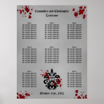 Carta elegante del asiento del boda de Halloween d Posters