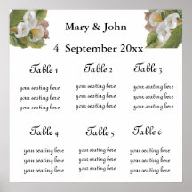 Carta floral del asiento de las "calas" del boda impresiones