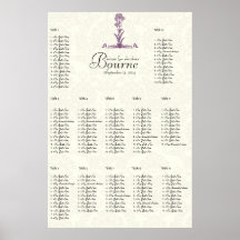 Carta púrpura del asiento de la rama de la flor sa posters