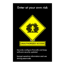 Cartel de la conciencia de la seguridad del acceso posters