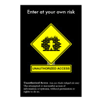 Cartel de la conciencia de la seguridad del acceso posters