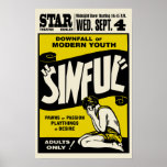 Cartel de película "pecador" del vintage impresiones
