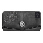 Cartera de cuero divertida con el teléfono del vin iPhone 4 carcasa