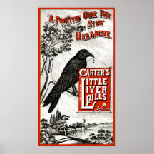 Carter's poco anuncio de las píldoras del hígado posters