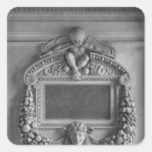 Cartouche de la tribuna de las cariátides pegatina cuadradas personalizadas
