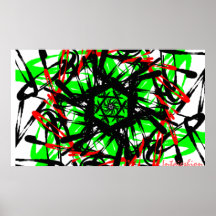 Cartwheel abstracto del caos impresiones