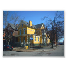 Casa amarilla del Victorian en Virginia y la perla Fotografia