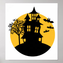 Casa asustadiza del horror de Halloween Posters