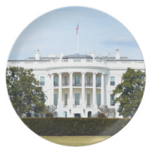 Casa Blanca del césped Platos Para Fiestas