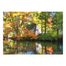 Casa Blanca por el lago en otoño Anuncio Personalizado