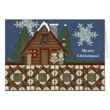Casa de campo rústica: Navidad de la cabina del pa Felicitación