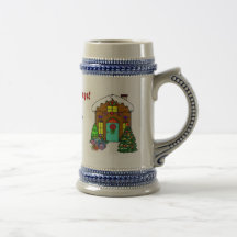 Casa de pan de jengibre del día de fiesta taza de café