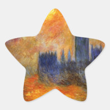 Casa del parlamento Sun - Claude Monet Pegatina Forma De Estrella Personalizada