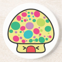 casa divertida de la seta del toadstool del kawaii posavasos personalizados