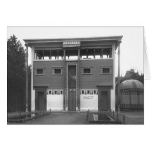 Casa egipcia, exposición universal tarjetón