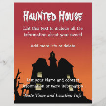 Casa encantada de encargo del acontecimiento flyer personalizado