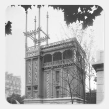 Casa fenicia, exposición universal, París Pegatina Cuadradas Personalizada