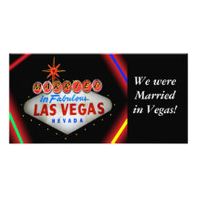 Casado en tarjeta de la foto de Las Vegas Tarjetas Personales