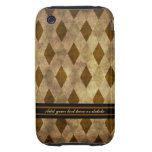 Casamata de Argyle de Brown y del oro iPhone 3 Tough Carcasa