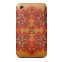 Casamata decorativa del iPhone 3 del monograma de  iPhone 3 Fundas