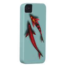 Casamata roja de los pescados iPhone4 de Koi Case-Mate iPhone 4 Cobertura