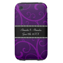 Casar remolinos de la púrpura de los favores tough iPhone 3 cárcasa