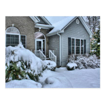 Casas del invierno tarjeta postal