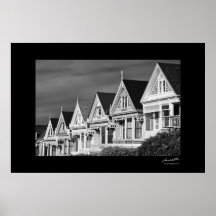 Casas del Victorian en la calle de Steiner, cuadra Posters