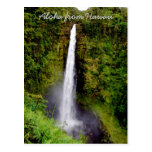 Cascada en la isla grande de Hawaii tarjetas postales