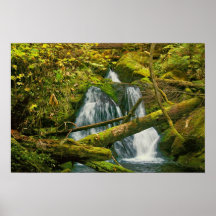 Cascada en rastro de la mina de la sol poster