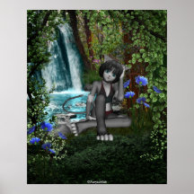 Cascadas 2 del gatito del animado de Cutie Poster