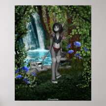 Cascadas 3 del gatito del animado de Cutie Poster