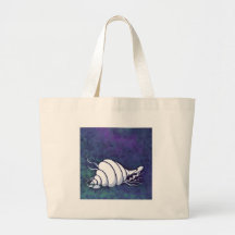 Cáscara blanca Shells-001 en azules marinos Bolsas Lienzo
