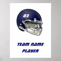 Casco de fútbol americano de los azules marinos poster
