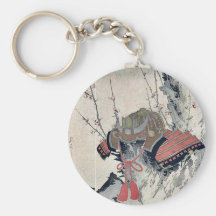 Casco en un árbol de ciruelo por Ryusai, Shigeharu Llaveros Personalizados